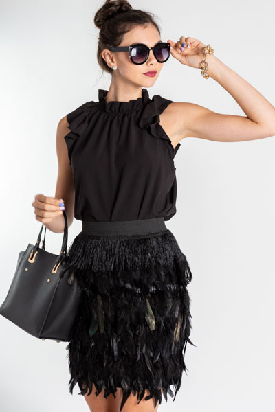 Savvy Chic Fluff Neck, Black