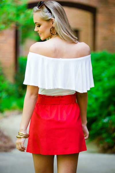 Red Button Skirt