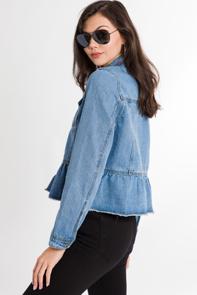 Denim Peplum Jacket