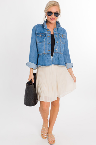 Denim Peplum Jacket