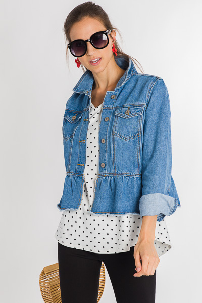 Denim Peplum Jacket