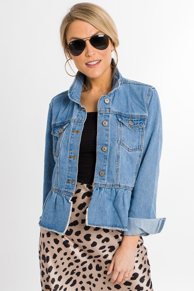 Denim Peplum Jacket