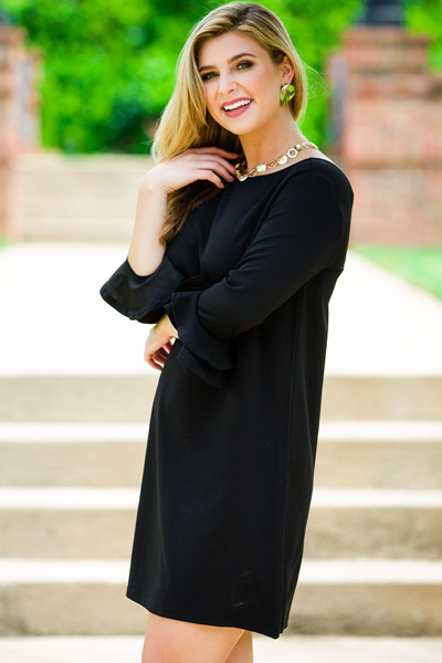 Richi Dress, Black - Dresses w/ Sleeves - Dresses - The Blue Door Boutique