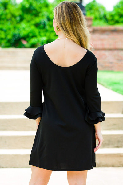 Richi Dress, Black - Dresses w/ Sleeves - Dresses - The Blue Door Boutique