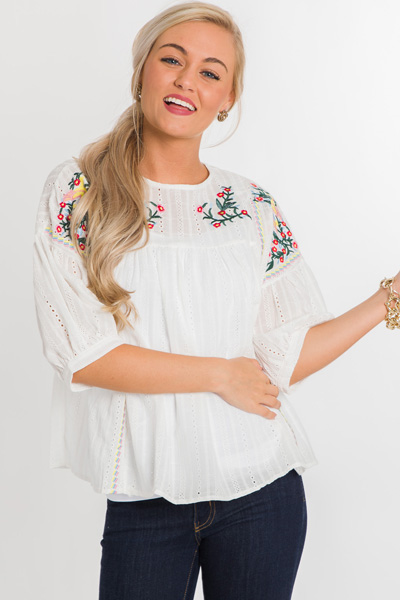 Free Bird Embroidered Blouse