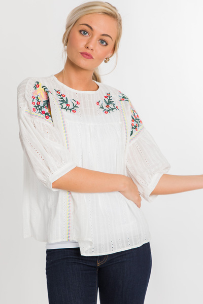 Free Bird Embroidered Blouse