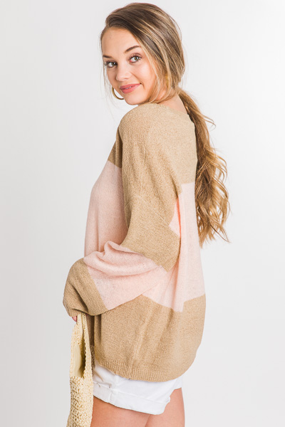 Simple Stripe Sweater, Camel