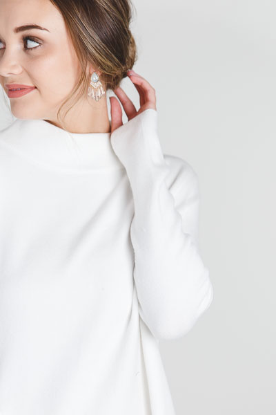 Flapper Glam Earring, White