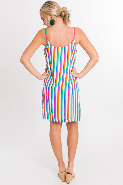 Bold Stripe Button Dress