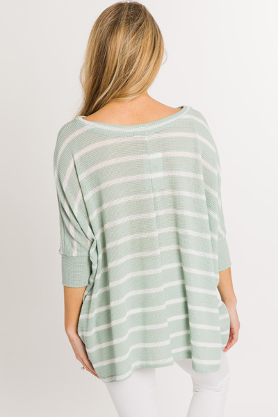 Summer Nights Stripe Sweater, Sage