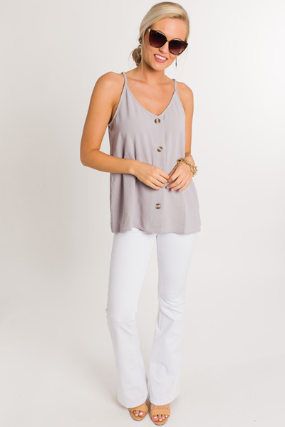 Buttoned Up Cami, Grey