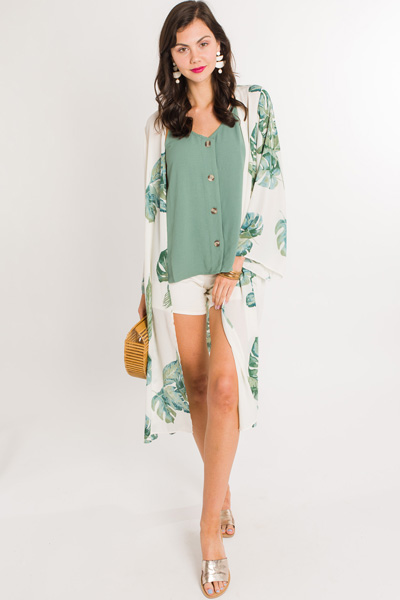 Buttoned Up Cami, Sage