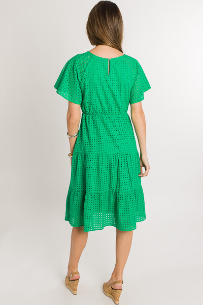 Kelly Eyelet Dress, Green