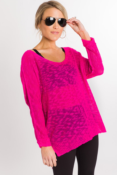 Brantlee Sweater, Neon Pink