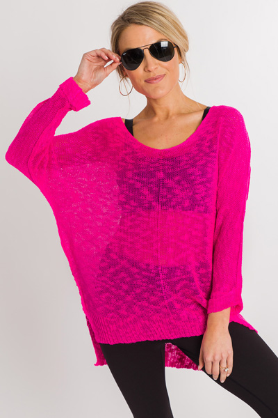 Brantlee Sweater, Neon Pink