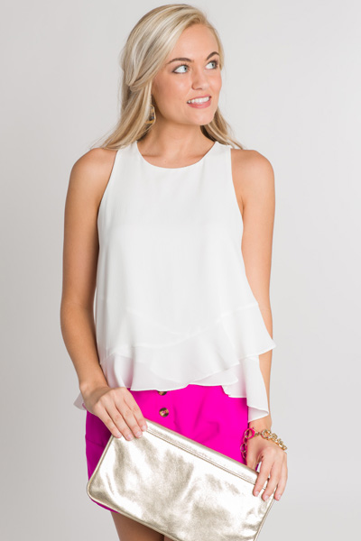 Layered Flounce Top, Off White