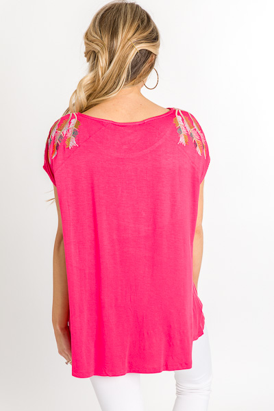 Feather Weather Top, Coral