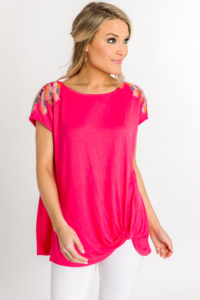 Feather Weather Top, Coral