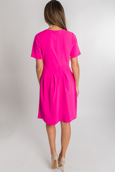 Pleated Skirt Dress, Pink
