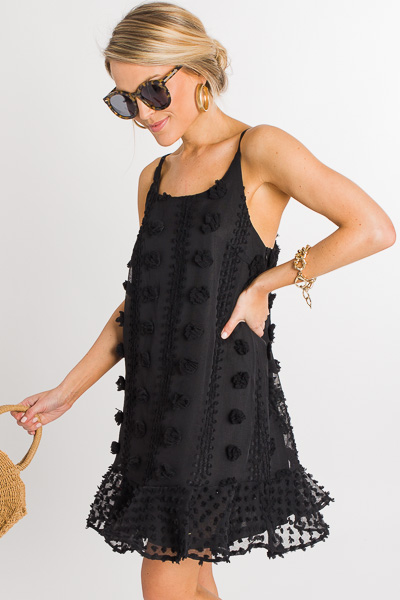 3D Slip Dress, Black