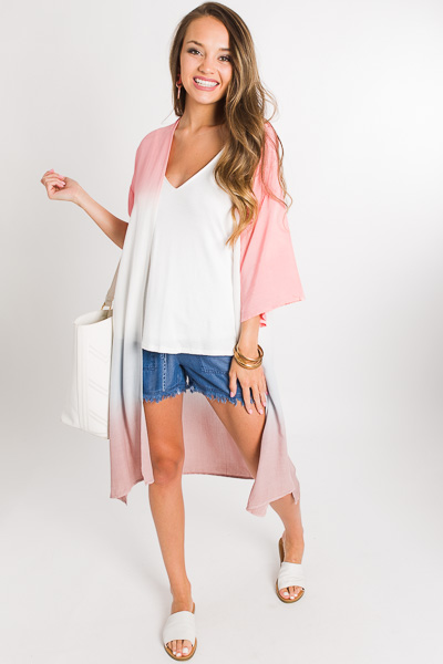 Dip Dyed Duster, Peach