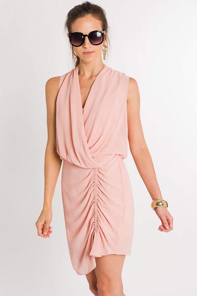 Gossip Girl Ruched Dress, Blush
