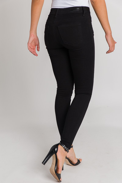 Exposed Button Skinnies, Black