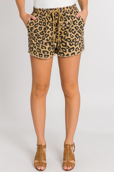 Cutoff Cheetah Jean Shorts