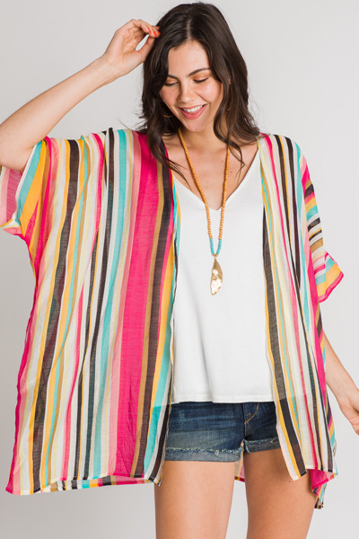 Pink Stripes Kimono