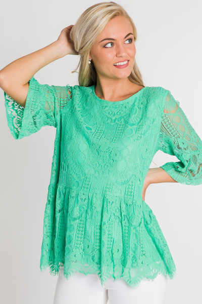 Emerald Lace Top