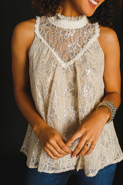 Silver Lining Lace Top