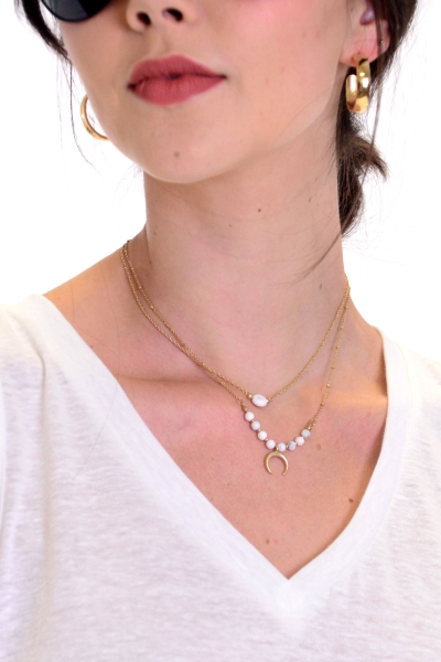 Layered Marble Moon Neck