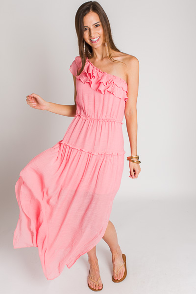 Pinky One Shoulder Maxi