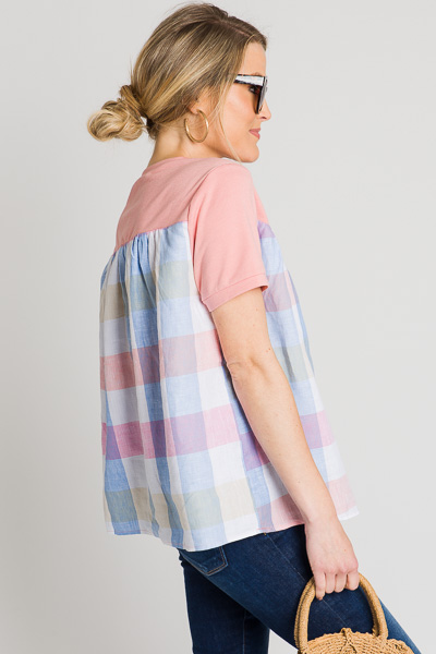 Pink Gingham Top