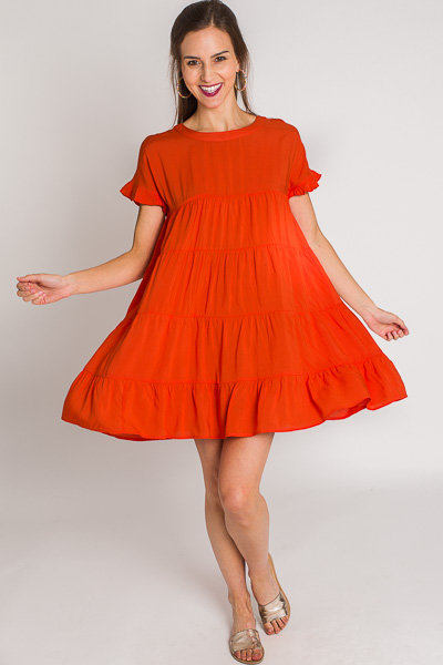 Summer Fling Tier Dress, Orange