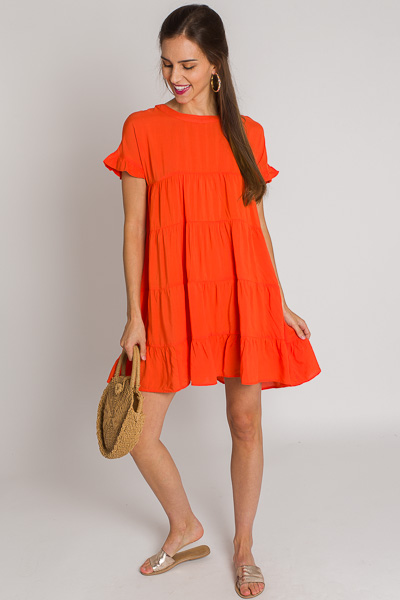 Summer Fling Tier Dress, Orange