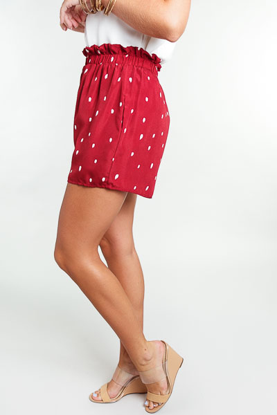 Willow Speckled Shorts, Burgundy