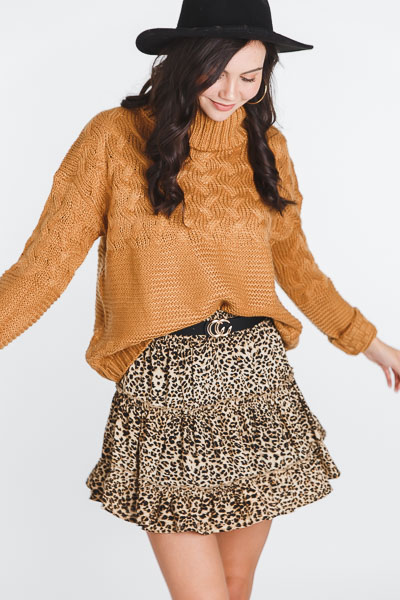 Cheetah Tiered Skirt