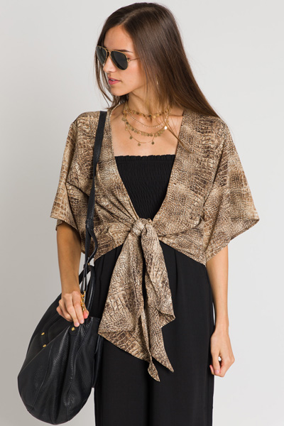 Taupe Python Tie Topper