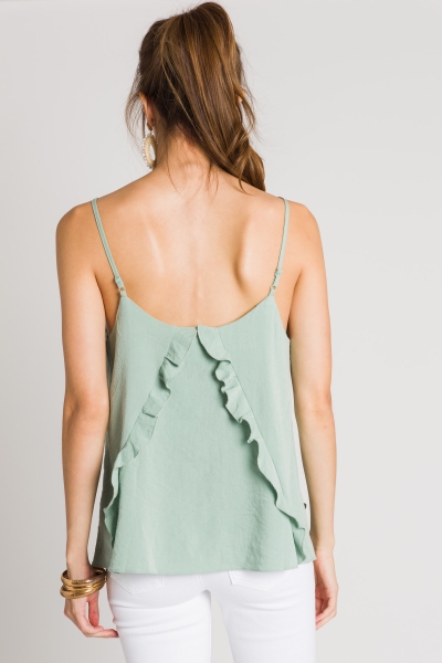 All the Ruffles Cami, Sage