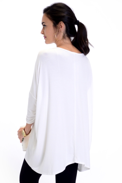 Solid Dolman Tunic, Ivory