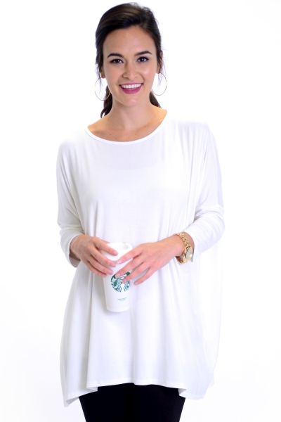 Solid Dolman Tunic, Ivory