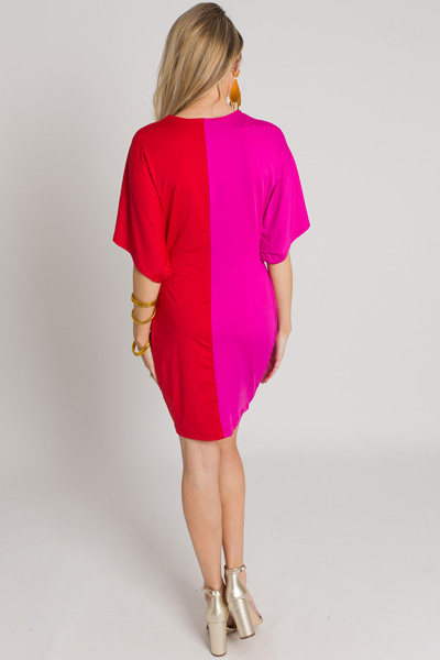 Kayla Twist Front Dress, Colorblock