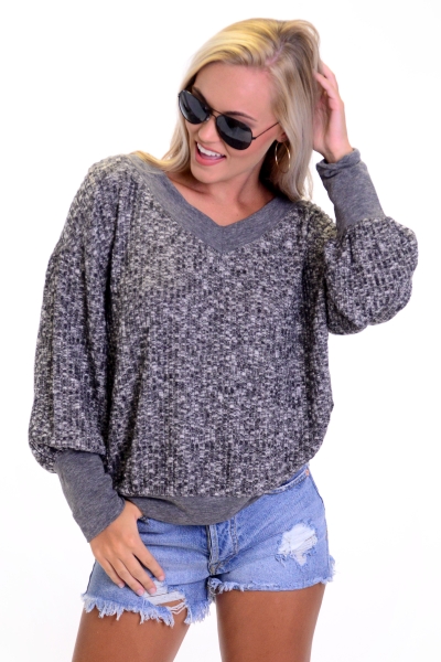 Ash Ribbed Pullover