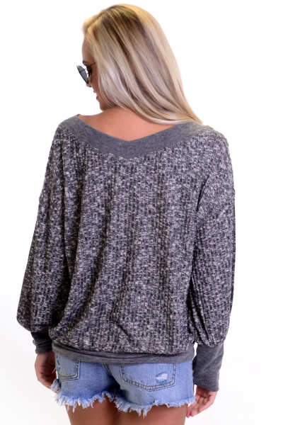 Ash Ribbed Pullover