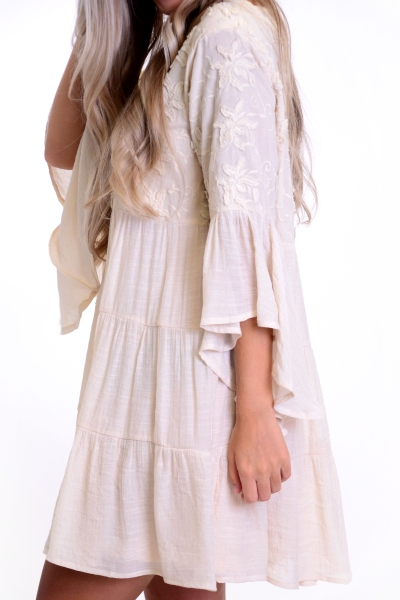 Natural Embroidered Dress
