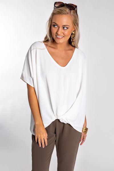 TARA SILK TWILL TWIST TANK TOP IN SILVER main image 1