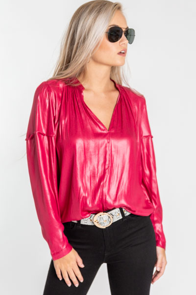 Leather Look Blouse