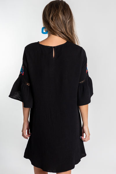 Gorgeous in Gauze Dress, Black