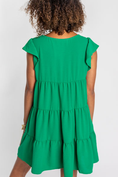 Mary Tiered Dress, Green